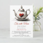 Muttertagsessen Einladung - Tee mit Mama (Stehend Vorderseite)
