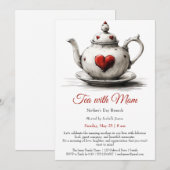 Muttertagsessen Einladung - Tee mit Mama (Vorne/Hinten)