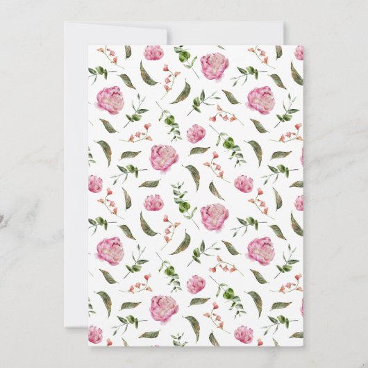 Muttertagsessen | Rosa Blume Einladung (Rückseite)