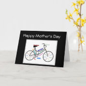 Muttertagsfahrrad, Sport Motivierend Karte (Gelbe Blume)