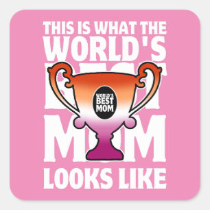 Muttertagsfarben der Welt mit den besten Mamas der Quadratischer Aufkleber