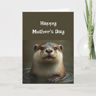 Muttertagsfaust Mama Otter Animal Spaß Fun Feiertagskarte