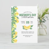 Muttertagsfeier Citrus Lemons Einladung (Stehend Vorderseite)