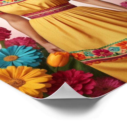 Muttertagsfeier, lebhafte Blumenwelt Poster (Ecke)