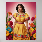 Muttertagsfeier, lebhafte Blumenwelt Poster (Vorne)