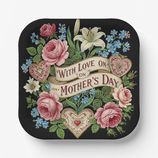 Muttertagsfeier Pappteller (Vorderseite)