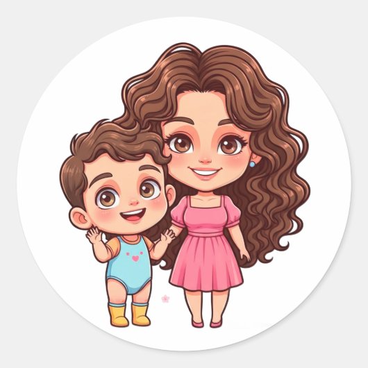 Muttertagsfeier Runder Aufkleber (Vorderseite)