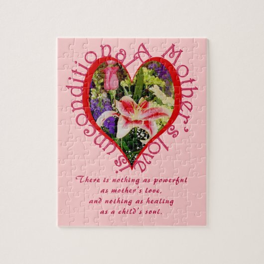 Muttertagsflorale Liebe bedingungsloses Gedicht Kl Puzzle (Vertikal)
