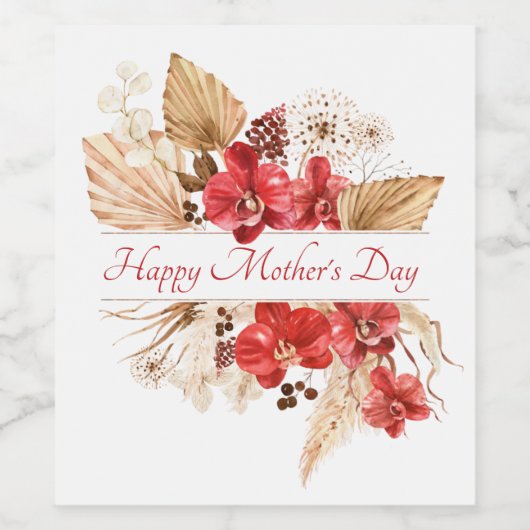 Muttertagsflorale Party Weinetikett (Einzelnes Label)