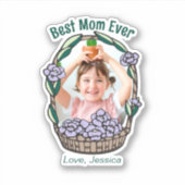 Muttertagsflorales Foto Aufkleber (Vorderseite)