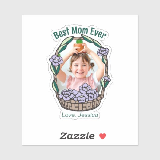 Muttertagsflorales Foto Aufkleber (Blatt)