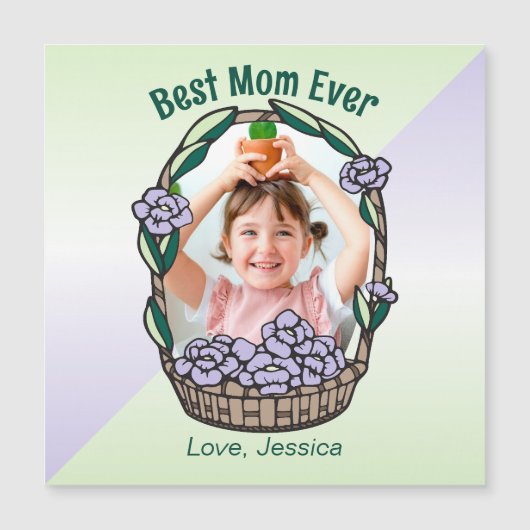 Muttertagsflorales Foto Magnetkarte (Vorderseite)