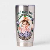 Muttertagsflorales Foto Thermobecher (Vorderseite)