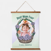 Muttertagsflorales Foto Wandteppich Mit Holzrahmen (Vorderseite)