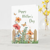 Muttertagsfröhliche Blumen und Schmetterlinge Karte (Gelbe Blume)