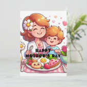 Muttertagsfrühstück Feiertagskarte (Stehend Vorderseite)