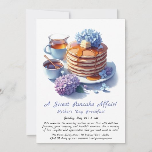 Muttertagsfrühstück - Pfannkuchen & Lima Einladung (Vorderseite)