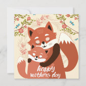 Muttertagsfüchse Feiertagskarte (Vorderseite)
