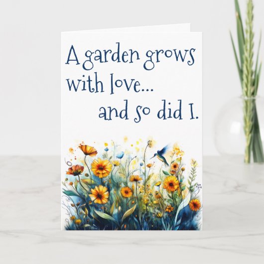 Muttertagsgarten wächst mit Liebe Card Feiertagskarte (Vorderseite)
