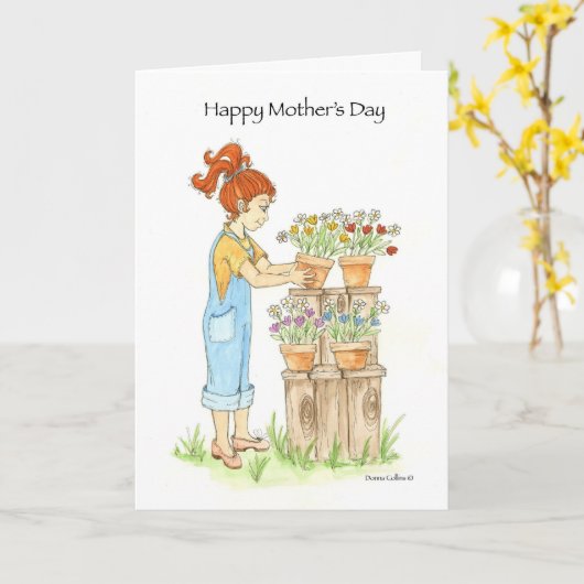 Muttertagsgärtner Karte (Gelbe Blume)