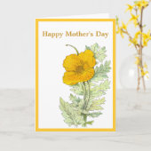 Muttertagsgelber Mohn Karte (Gelbe Blume)