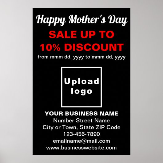 Muttertagsgeschäft Black Poster (Vorne)