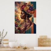 Muttertagsgeschenk — Afrikanische Königin Florale  Poster (Küche)