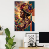 Muttertagsgeschenk — Afrikanische Königin Florale  Poster (Heimbüro)