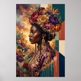 Muttertagsgeschenk — Afrikanische Königin Florale  Poster
