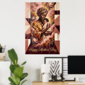 Muttertagsgeschenk — Afrikanische Mutter Baby Himm Poster (Heimbüro)