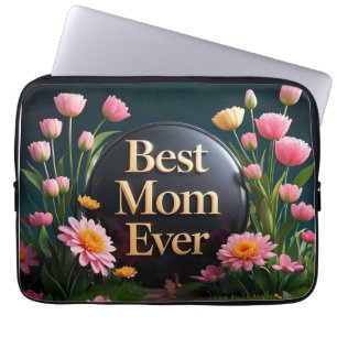Muttertagsgeschenk Beste Mama je Blume Laptopschutzhülle