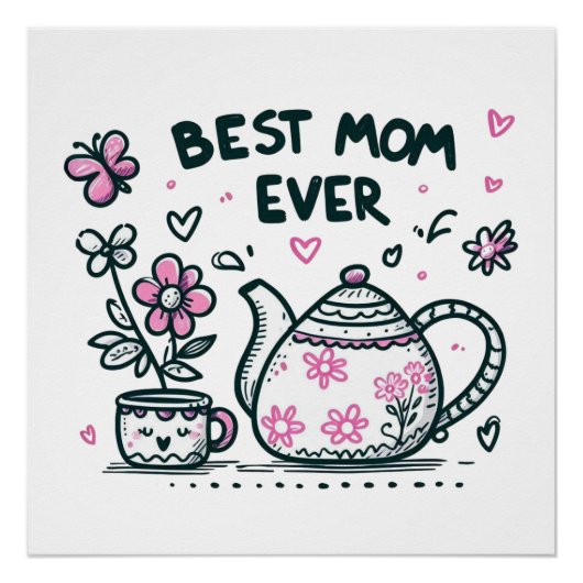 Muttertagsgeschenk | Beste Mama je Poster (Vorderseite)