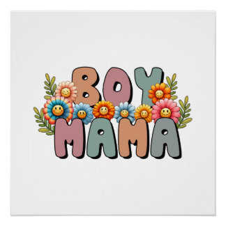Muttertagsgeschenk | Boy Mama Poster