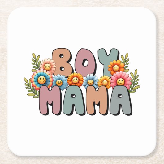 Muttertagsgeschenk | Boy Mama Rechteckiger Pappuntersetzer (Vorderseite)