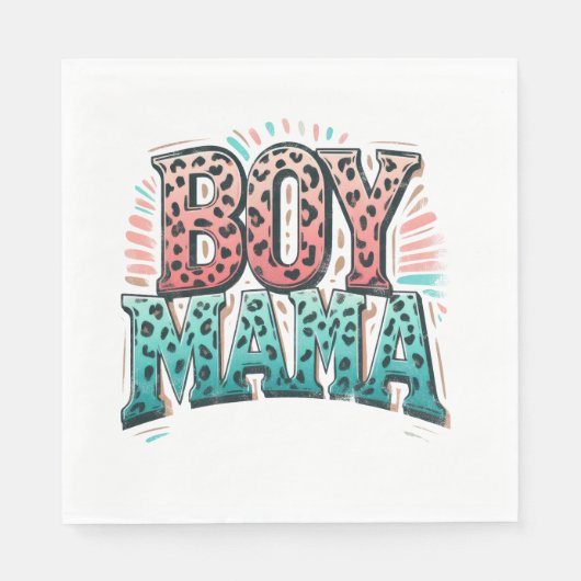 Muttertagsgeschenk | Boy Mama Serviette (Vorderseite)