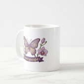 Muttertagsgeschenk - Dankbare Schmetterlingsblumen Kaffeetasse (Vorderseite Links)