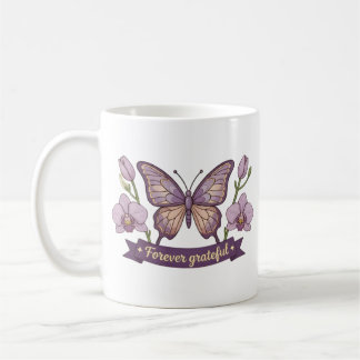 Muttertagsgeschenk - Dankbare Schmetterlingsblumen Kaffeetasse