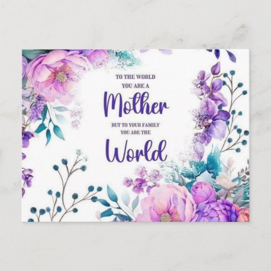 Muttertagsgeschenk Feiertagspostkarte (Vorderseite)