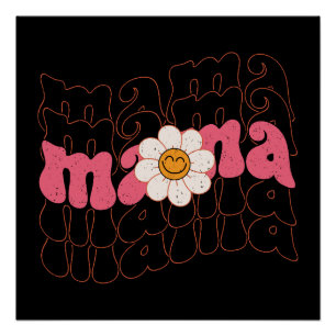Muttertagsgeschenk Floral Mama Poster