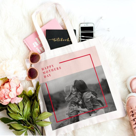 Muttertagsgeschenk für Rosa und Rotes Foto Tragetasche