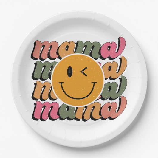 Muttertagsgeschenk | Happy Mama Pappteller (Vorderseite)