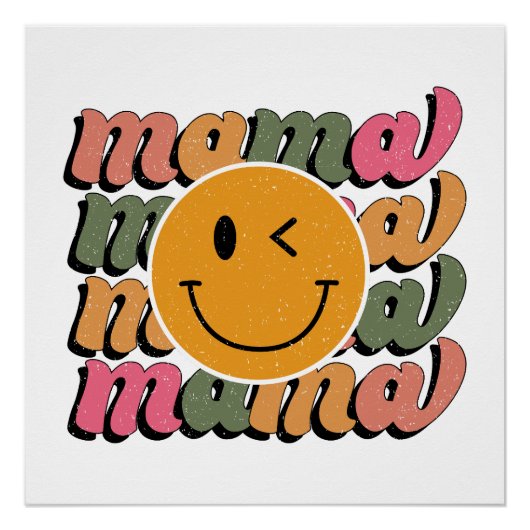 Muttertagsgeschenk | Happy Mama Poster (Vorderseite)