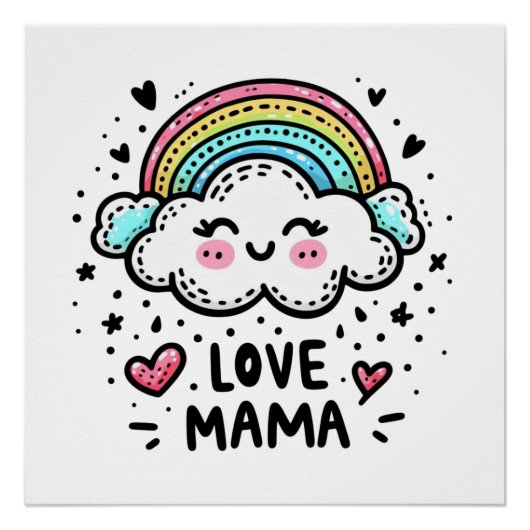 Muttertagsgeschenk | I Liebe Mama Poster (Vorderseite)