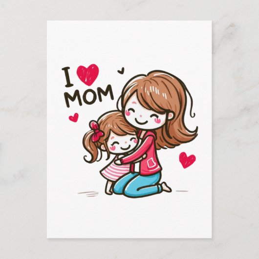 Muttertagsgeschenk | I LIEBE MAMA Postkarte (Vorderseite)