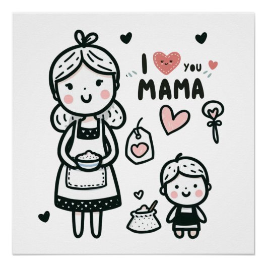 Muttertagsgeschenk | I Liebe You Mama Poster (Vorderseite)