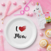 Muttertagsgeschenk Ich liebe Mama Herzexplosion Pappteller (Party)