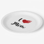 Muttertagsgeschenk Ich liebe Mama Herzexplosion Pappteller (Schrägansicht)