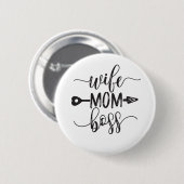Muttertagsgeschenk Ideen Ehefrau Mama Boss Button (Vorne & Hinten)