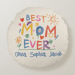 Muttertagsgeschenk, individuelle beste Mama je Rundes Kissen