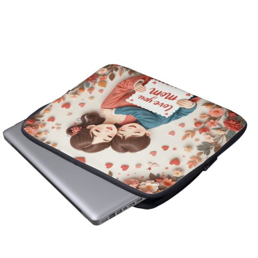 Muttertagsgeschenk Laptopschutzhülle (Vorne Knopf)